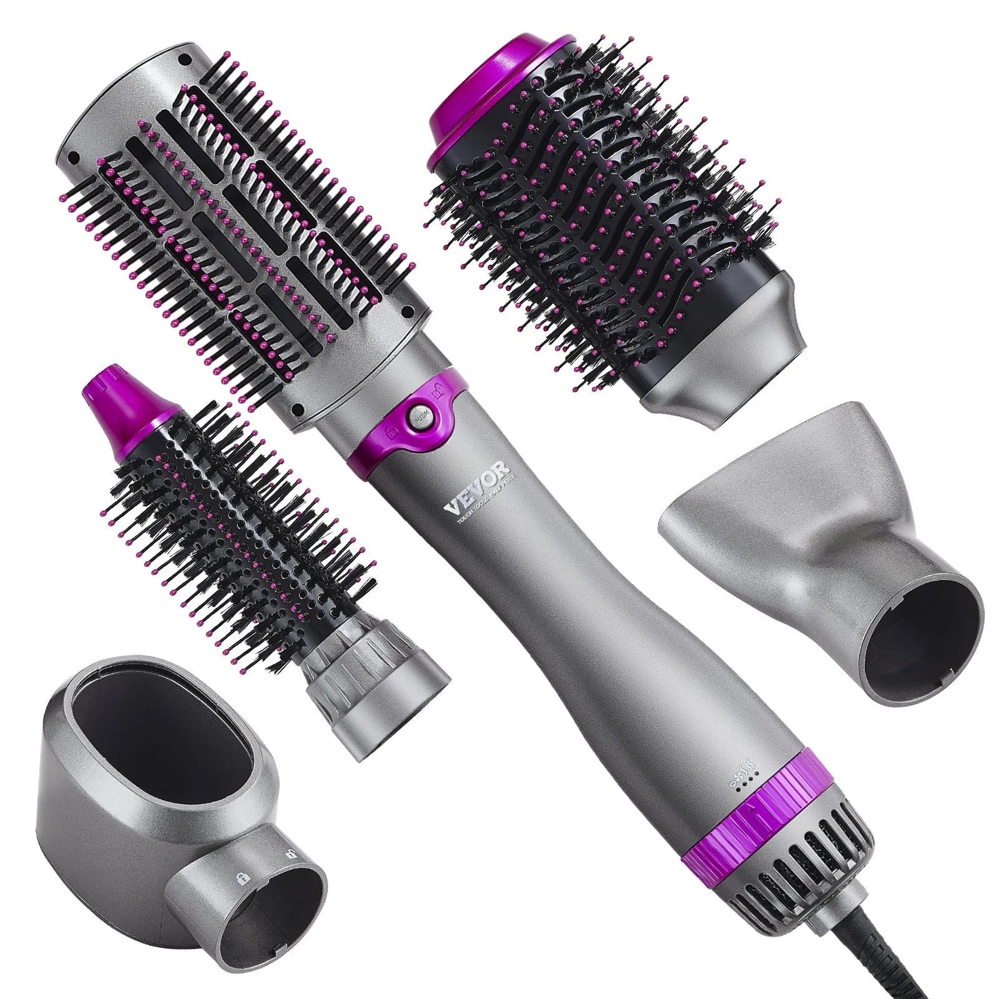 VEVOR 5 - in - 1 Hair Dryer Brush – Hot Air Styler with Upgraded Negative Ion Technology for Curling, Straightening & Volumizing - RELUX.STORE