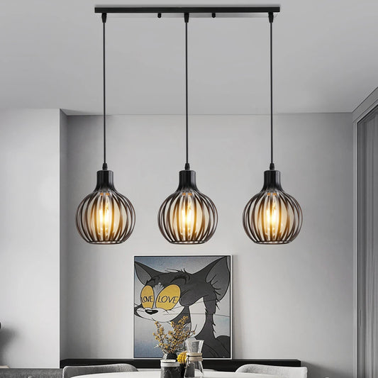 “Vintage Industrial Pendant Light – 1/3 Heads Retro Loft Metal Hanging Lamp E27 Ceiling Chandelier for Living Room & Indoor Lighting” - RELUX.STORE