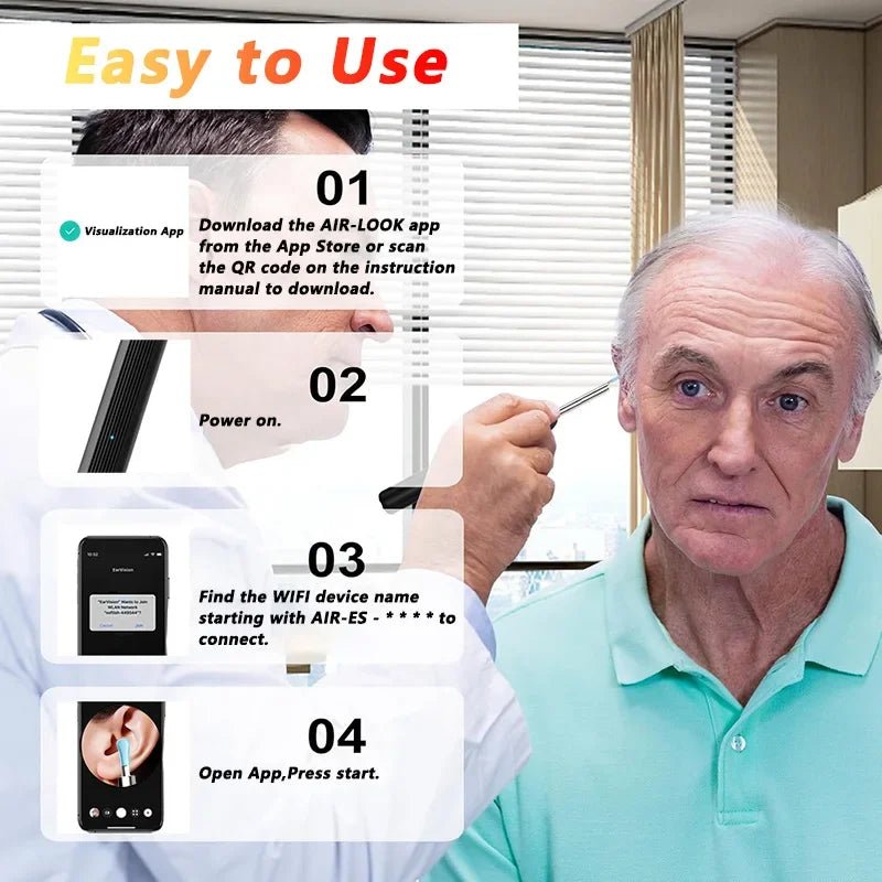 "Visual Ear Wax Cleaner with Camera – Safe Earwax Removal Endoscope, 5M Luminous Otoscope for Ear Cleaning & Care" - RELUX.STORE