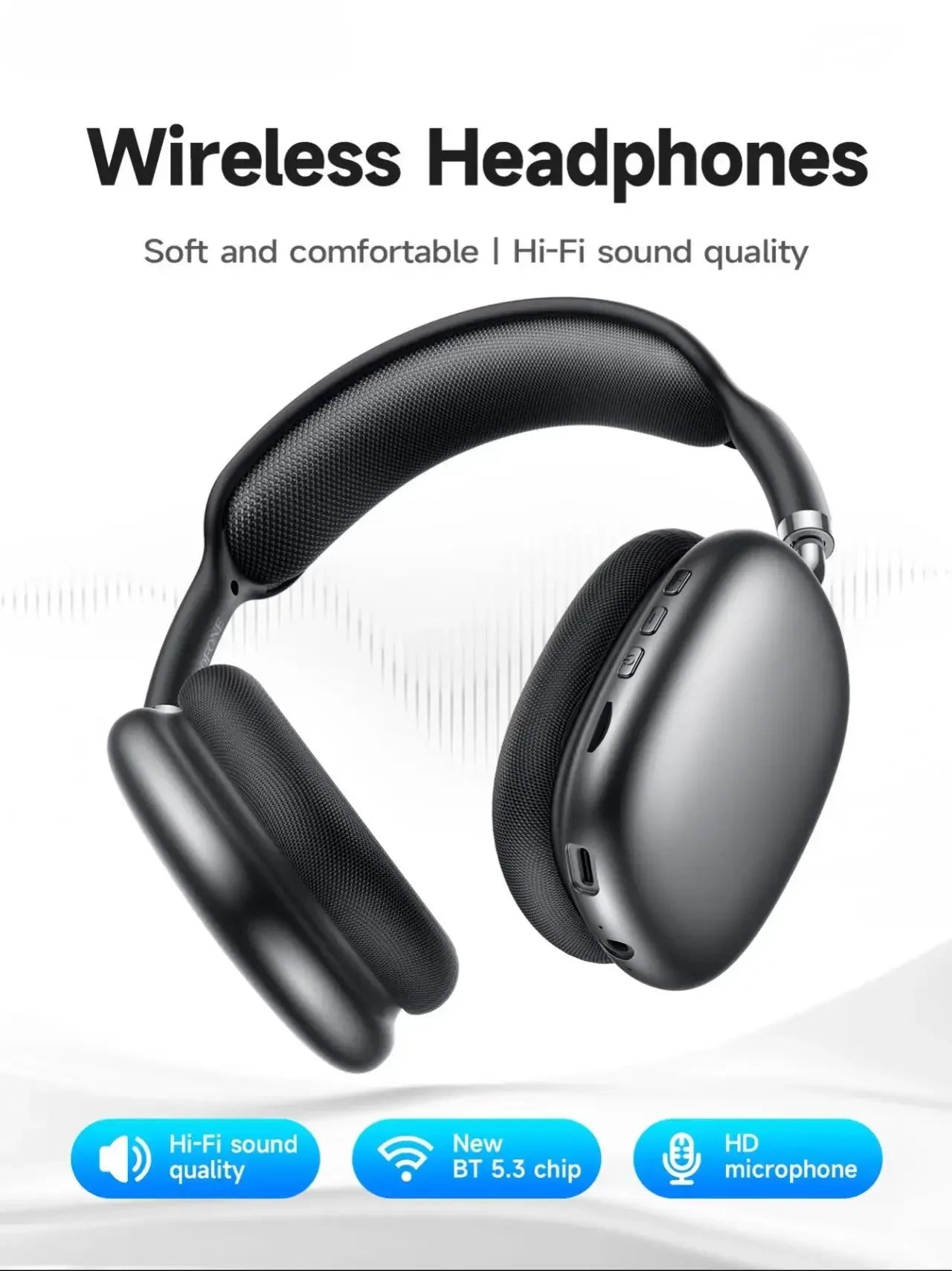 Wireless Bluetooth 5.3 Headset – Outdoor Sports & Gaming Headphones with Noise Cancelling, 3D Hi - Fi Sound & Wireless Earbuds - RELUX.STORE