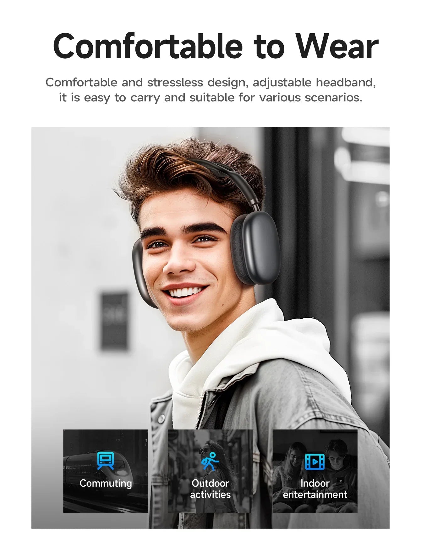 Wireless Bluetooth 5.3 Headset – Outdoor Sports & Gaming Headphones with Noise Cancelling, 3D Hi - Fi Sound & Wireless Earbuds - RELUX.STORE