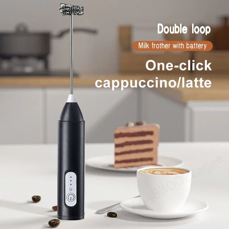 Wireless Milk Frother Electric Type - C Handheld Blender Stainless Steel Mini Coffee Maker Whisk Mixer For Coffee Cappuccino Cream - RELUX.STORE