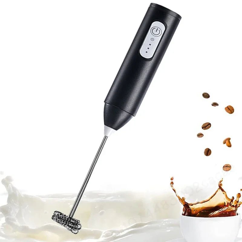 Wireless Milk Frother Electric Type - C Handheld Blender Stainless Steel Mini Coffee Maker Whisk Mixer For Coffee Cappuccino Cream - RELUX.STORE