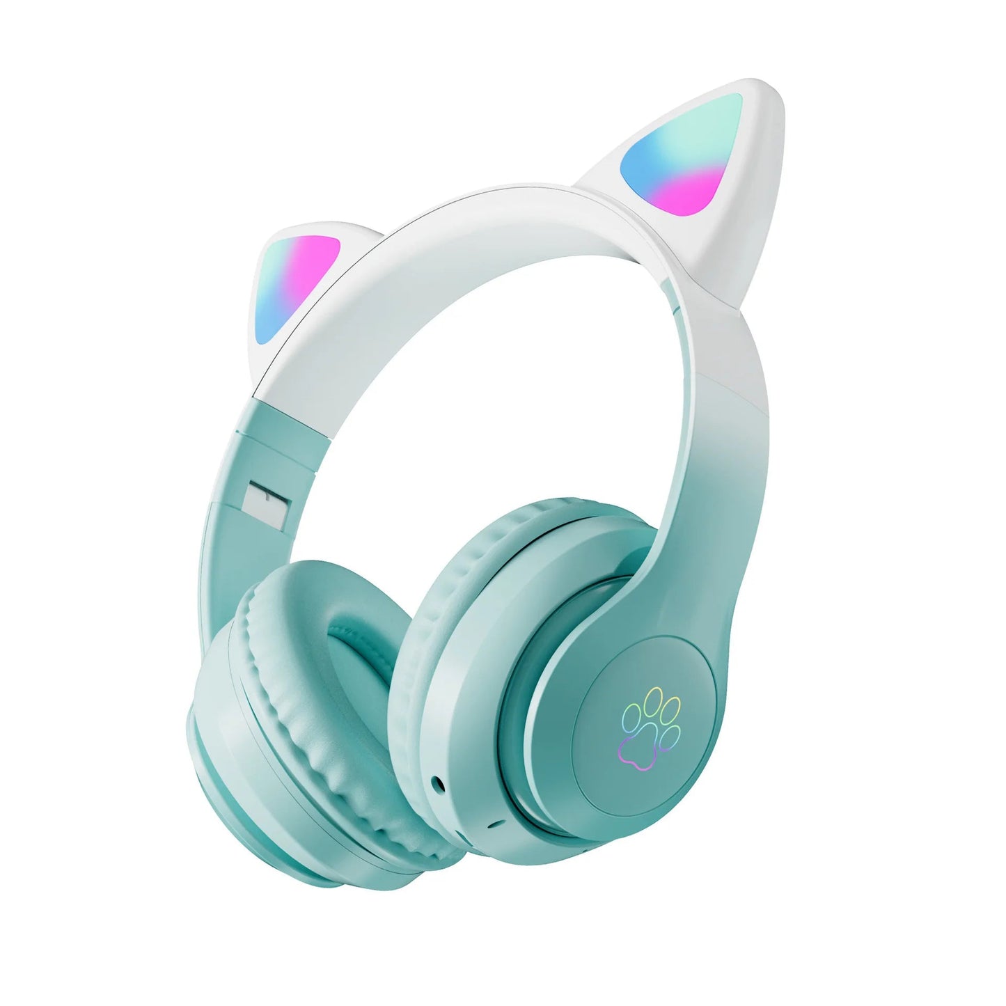 Wireless RGB Cat Ear Headphones – Cute Girls & Kids Headset with Mic, Stereo Music, Gaming Lights & Earbud Controls - RELUX.STORE