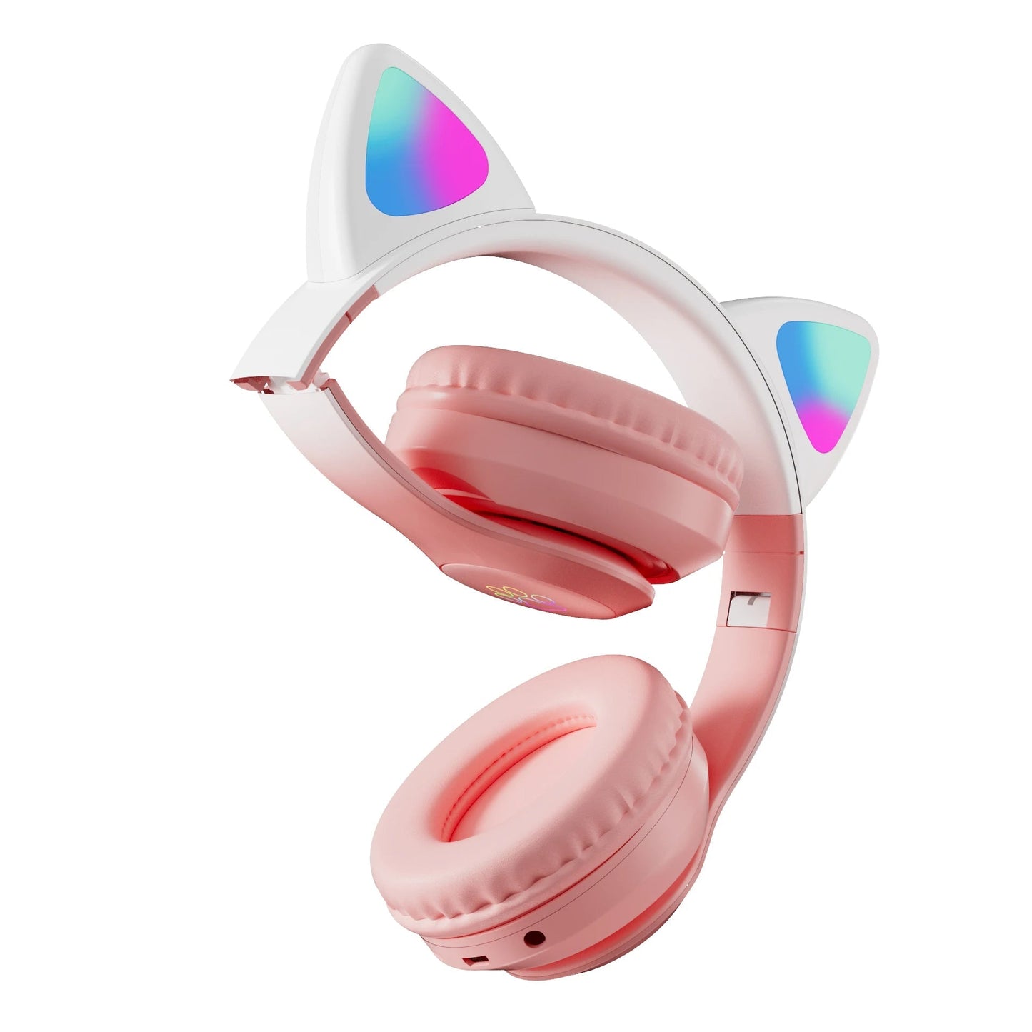 Wireless RGB Cat Ear Headphones – Cute Girls & Kids Headset with Mic, Stereo Music, Gaming Lights & Earbud Controls - RELUX.STORE