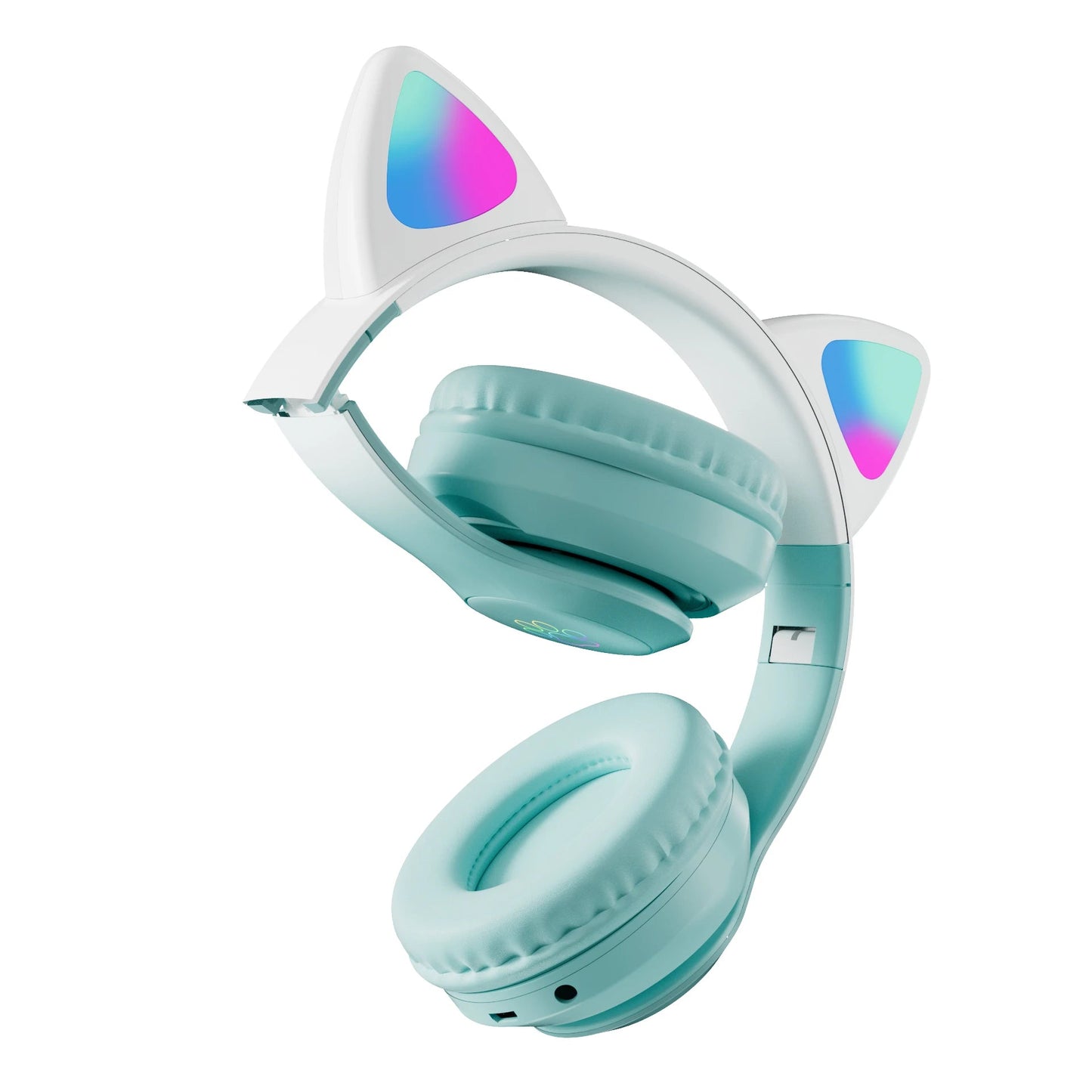 Wireless RGB Cat Ear Headphones – Cute Girls & Kids Headset with Mic, Stereo Music, Gaming Lights & Earbud Controls - RELUX.STORE