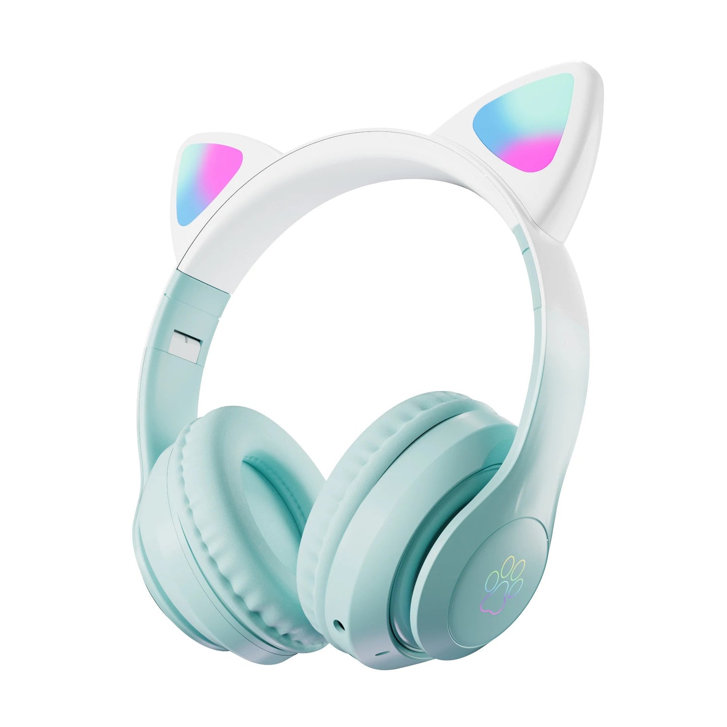 Wireless RGB Cat Ear Headphones – Cute Girls & Kids Headset with Mic, Stereo Music, Gaming Lights & Earbud Controls - RELUX.STORE