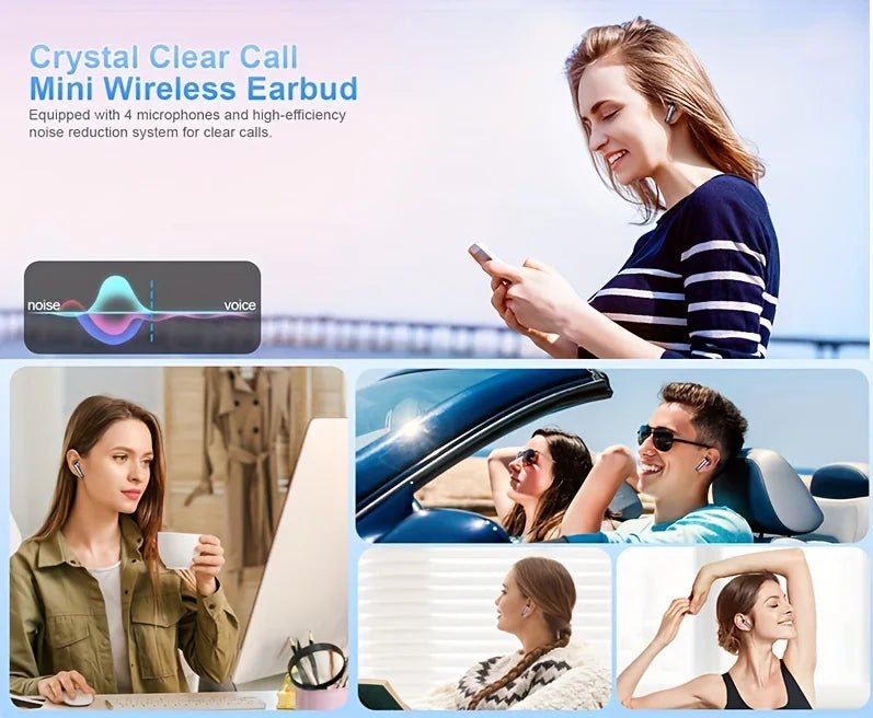 Wireless TWS Earbuds – Bluetooth 5.3 Headphones with 40dB Noise Cancelling, 6 - Mic ENC, LED Display, HD Calls & Transparency Mode - RELUX.STORE