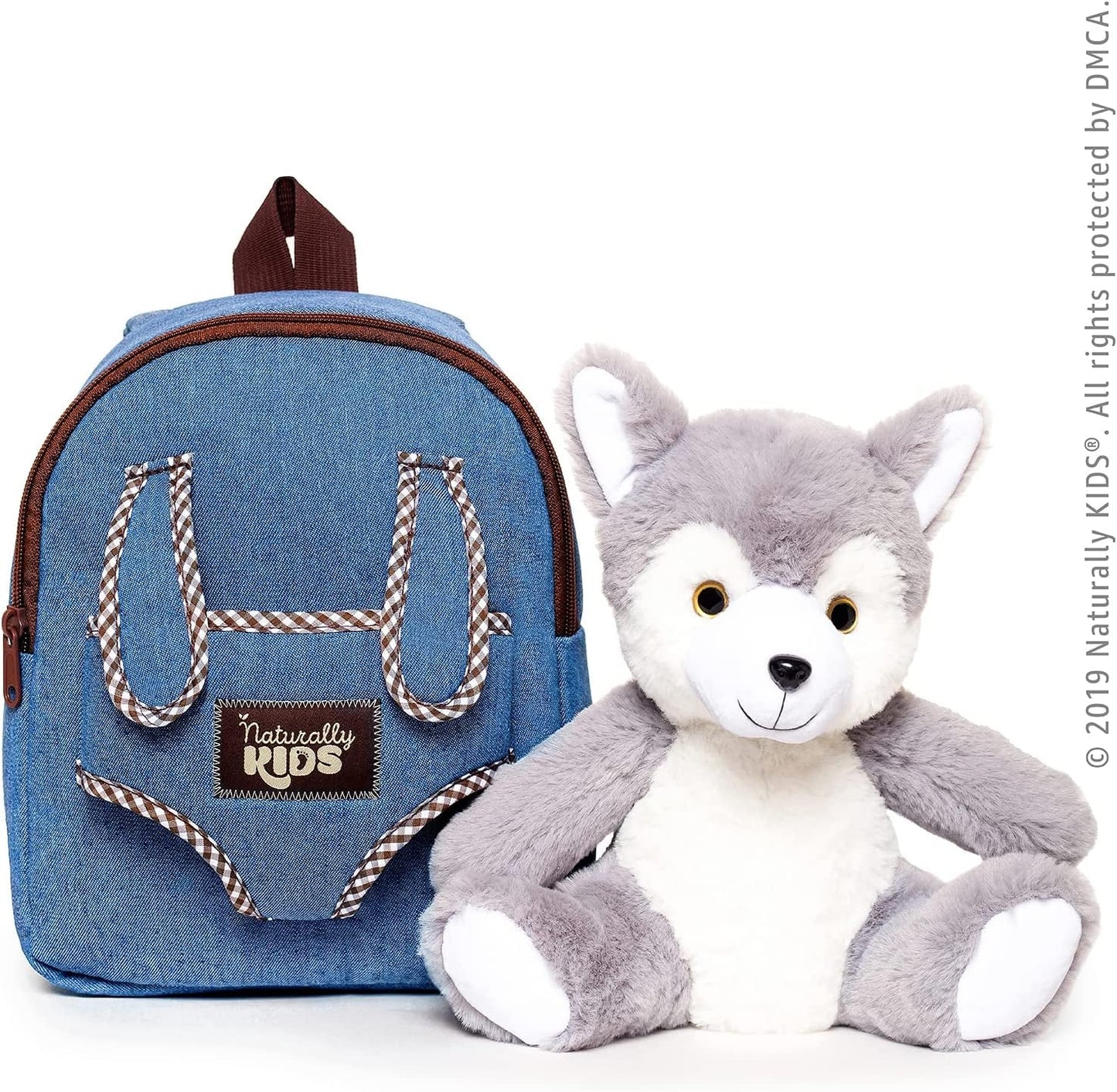 Wolf Backpack, Wolf Toys for Kids 3 - 5, Toddler Husky Stuffed Animal Gifts for 2 3 4 5 Year Old Girl Boy - RELUX.STORE