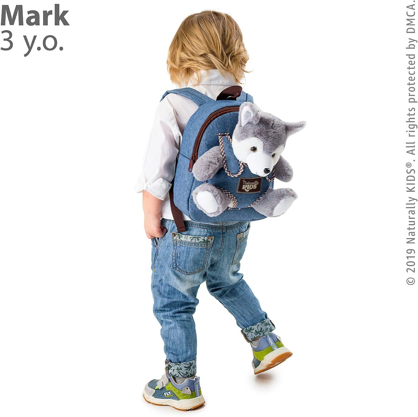 Wolf Backpack, Wolf Toys for Kids 3 - 5, Toddler Husky Stuffed Animal Gifts for 2 3 4 5 Year Old Girl Boy - RELUX.STORE