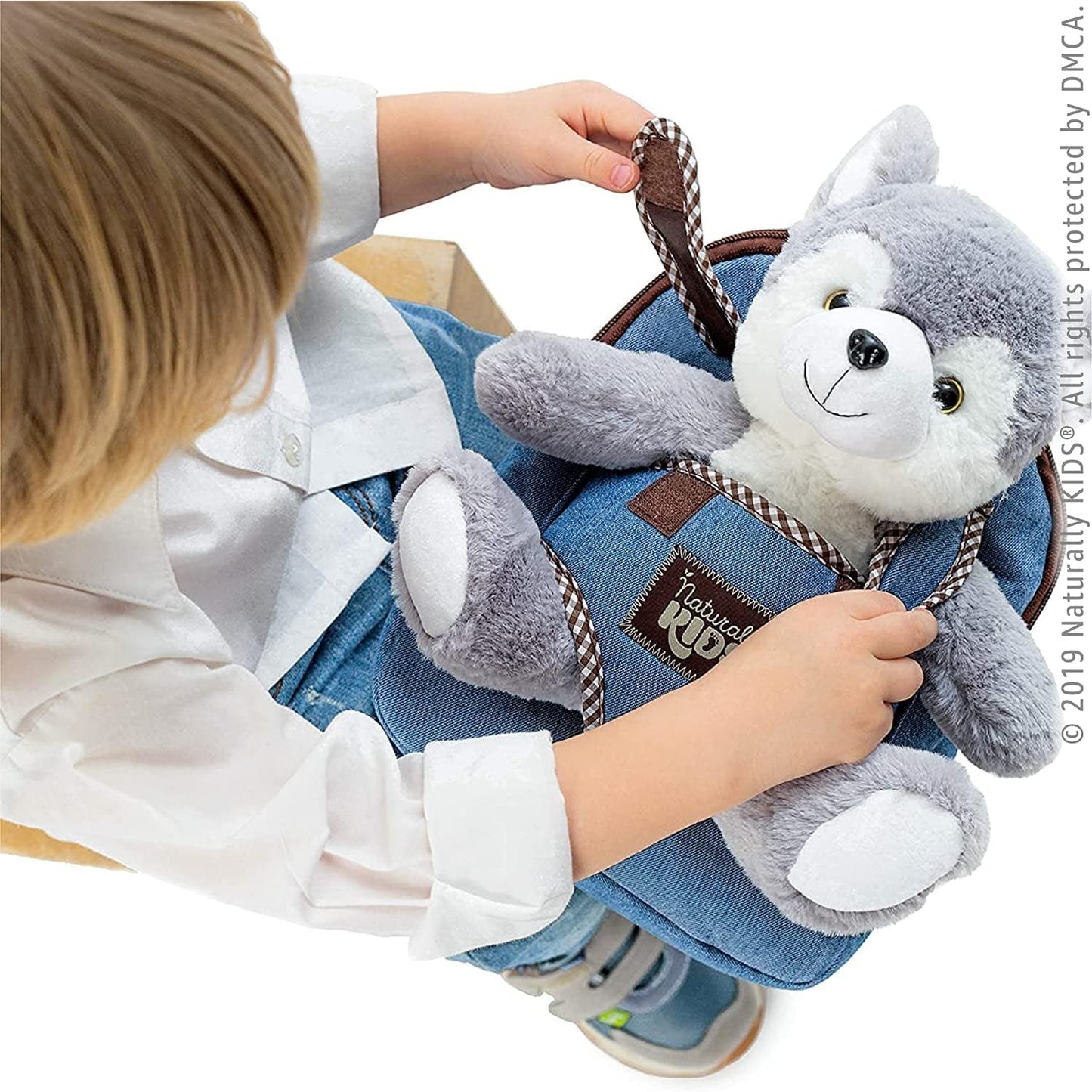 Wolf Backpack, Wolf Toys for Kids 3 - 5, Toddler Husky Stuffed Animal Gifts for 2 3 4 5 Year Old Girl Boy - RELUX.STORE