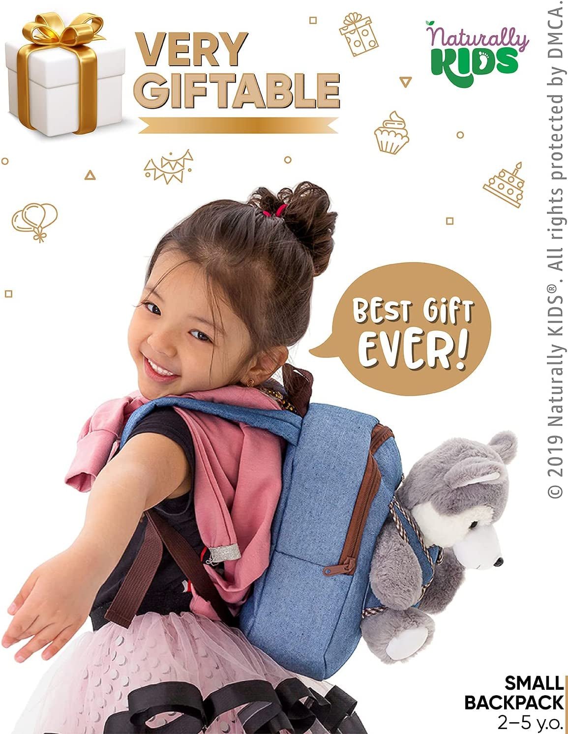 Wolf Backpack, Wolf Toys for Kids 3 - 5, Toddler Husky Stuffed Animal Gifts for 2 3 4 5 Year Old Girl Boy - RELUX.STORE
