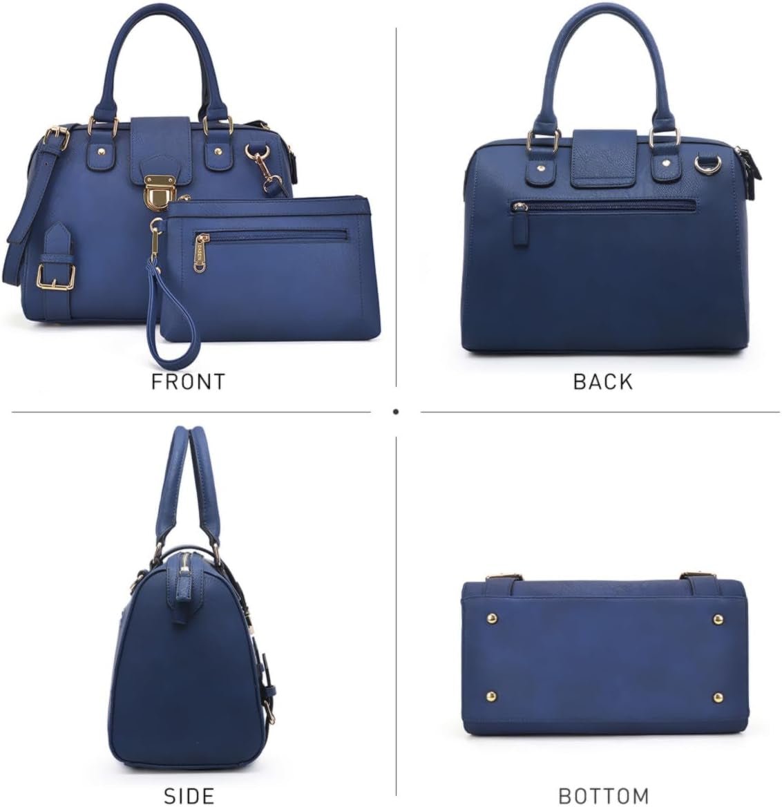 Women Barrel Handbags Fashion Satchel Bags Top Handle Shoulder Purses Vegan Leather Work Tote - RELUX.STORE