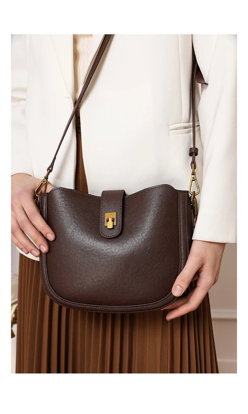 Women‘s Cowhide Genuine Leather Shoulder Bag Ladies Soft Natural Cow Leather Handbag Female Fashion Luxury Design Crossbody Bags - RELUX.STORE