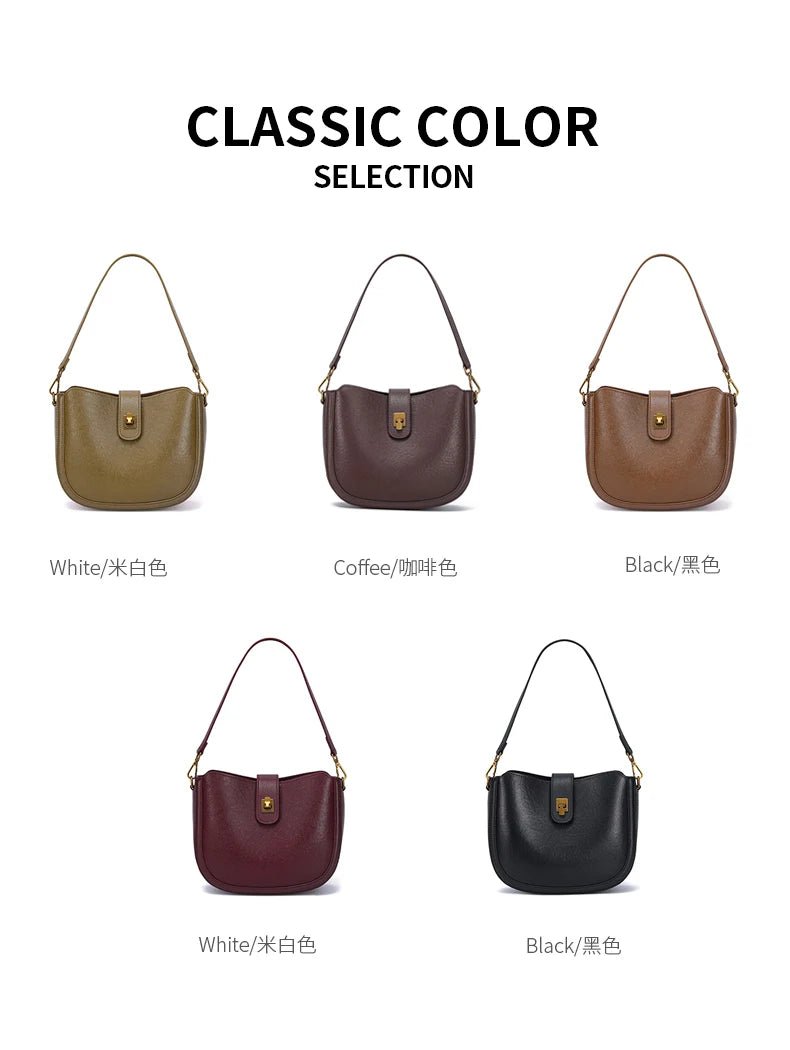 Women‘s Cowhide Genuine Leather Shoulder Bag Ladies Soft Natural Cow Leather Handbag Female Fashion Luxury Design Crossbody Bags - RELUX.STORE