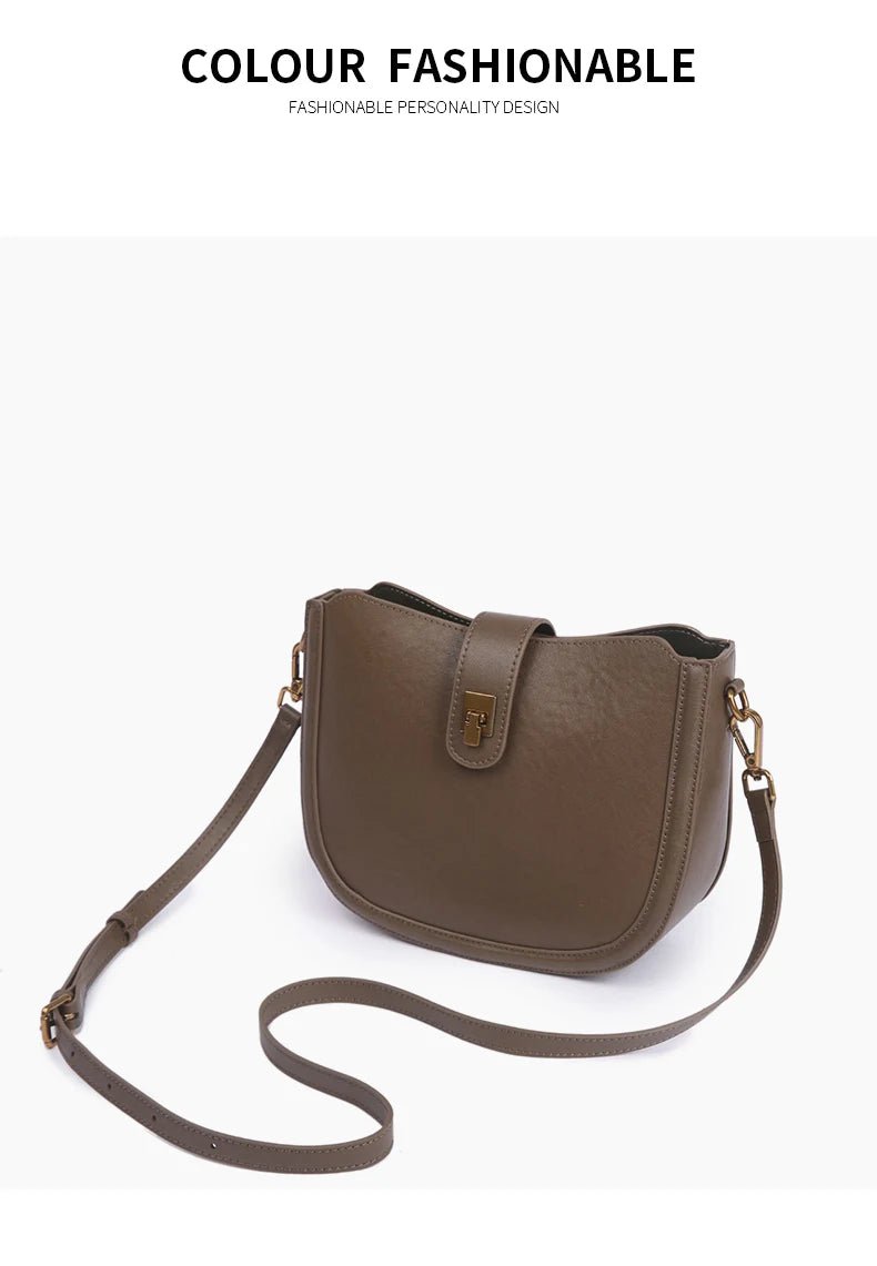 Women‘s Cowhide Genuine Leather Shoulder Bag Ladies Soft Natural Cow Leather Handbag Female Fashion Luxury Design Crossbody Bags - RELUX.STORE