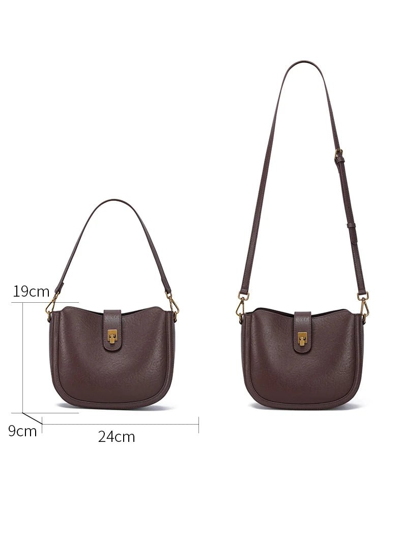Women‘s Cowhide Genuine Leather Shoulder Bag Ladies Soft Natural Cow Leather Handbag Female Fashion Luxury Design Crossbody Bags - RELUX.STORE