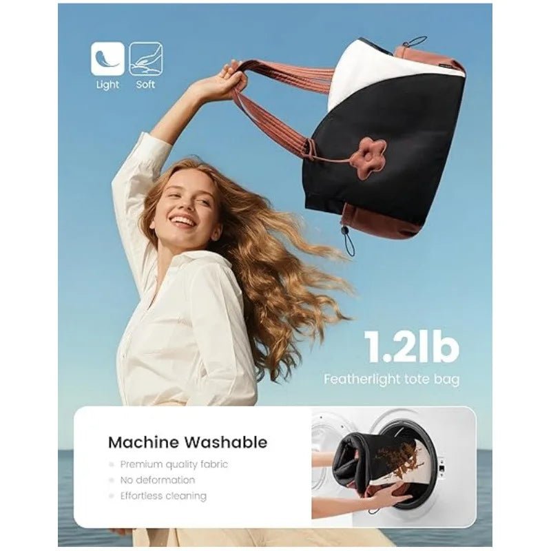 Women's Tote Work Bag for Teachers and Nurses - Daily Travel Handbag with Cup Holder Durable Polyester Fabric - RELUX.STORE