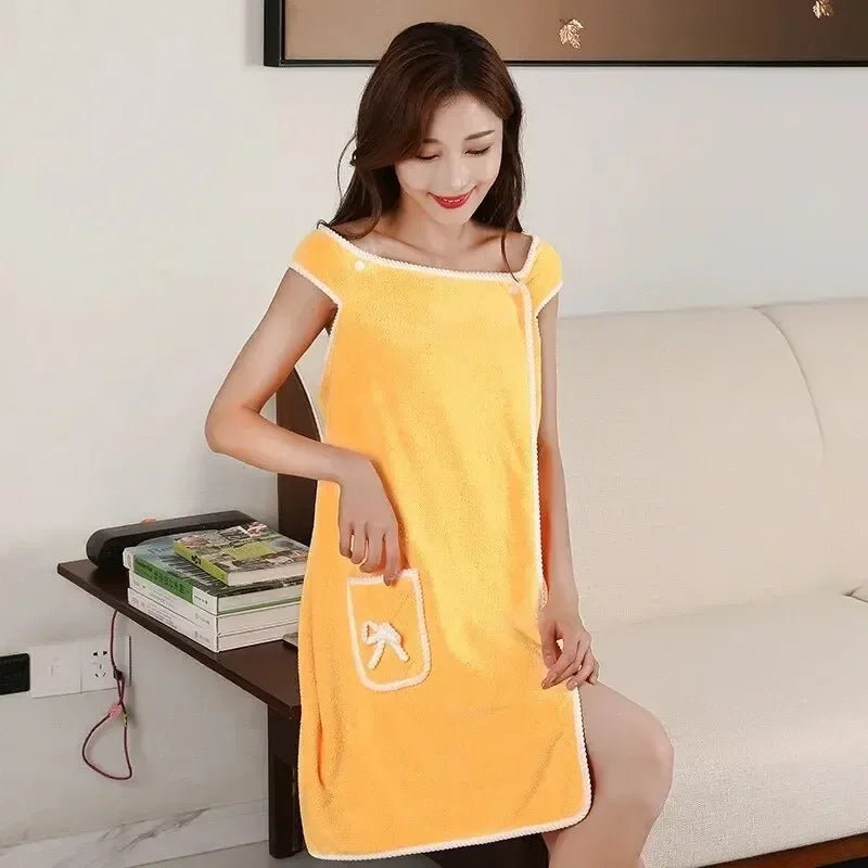 “Women’s Wearable Bath Towel – Fast - Drying 140×85cm Bathrobe for Shower, Spa, Gym, and Beach” - RELUX.STORE