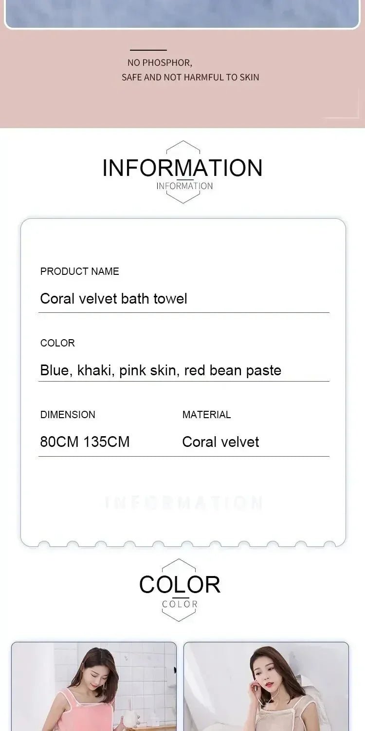 “Women’s Wearable Bath Towel – Fast - Drying 140×85cm Bathrobe for Shower, Spa, Gym, and Beach” - RELUX.STORE