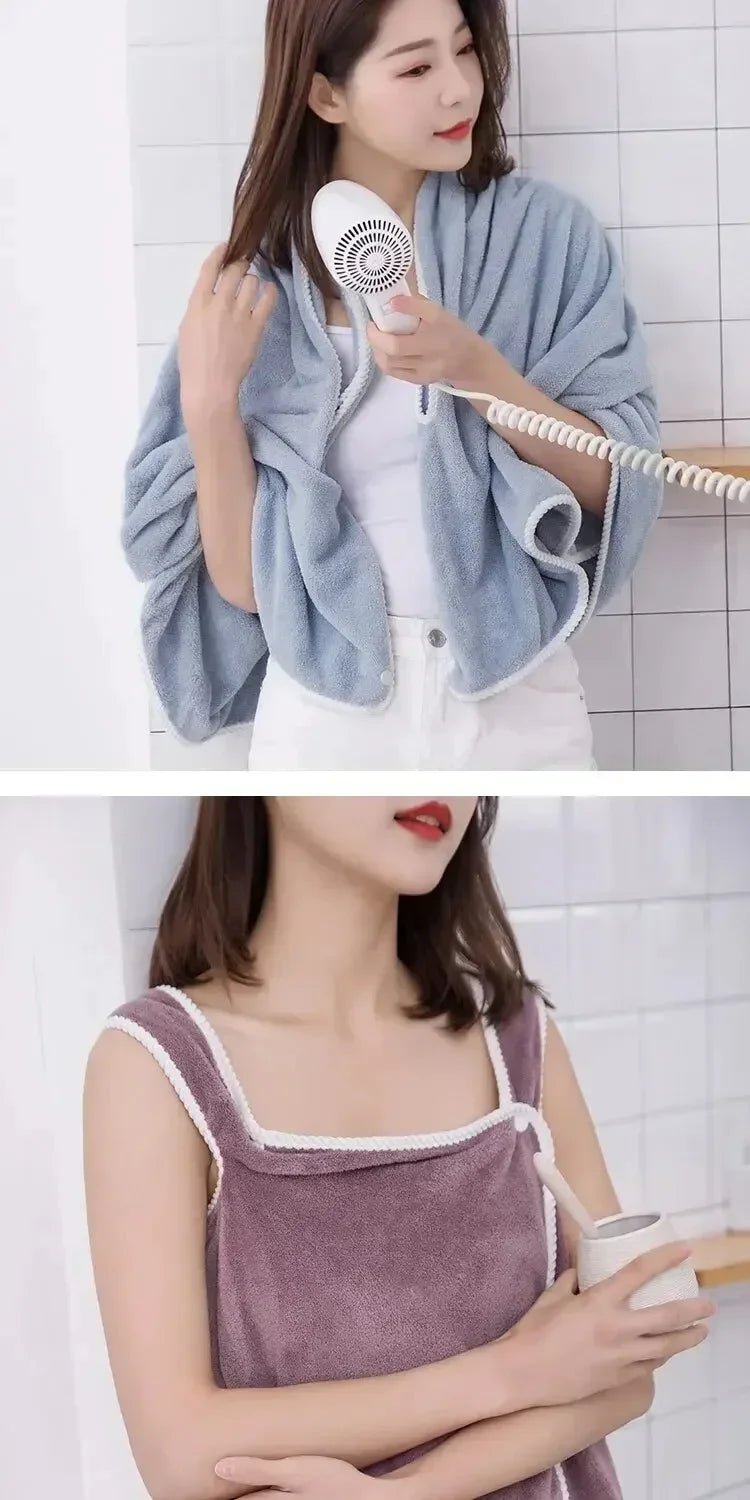 “Women’s Wearable Bath Towel – Fast - Drying 140×85cm Bathrobe for Shower, Spa, Gym, and Beach” - RELUX.STORE