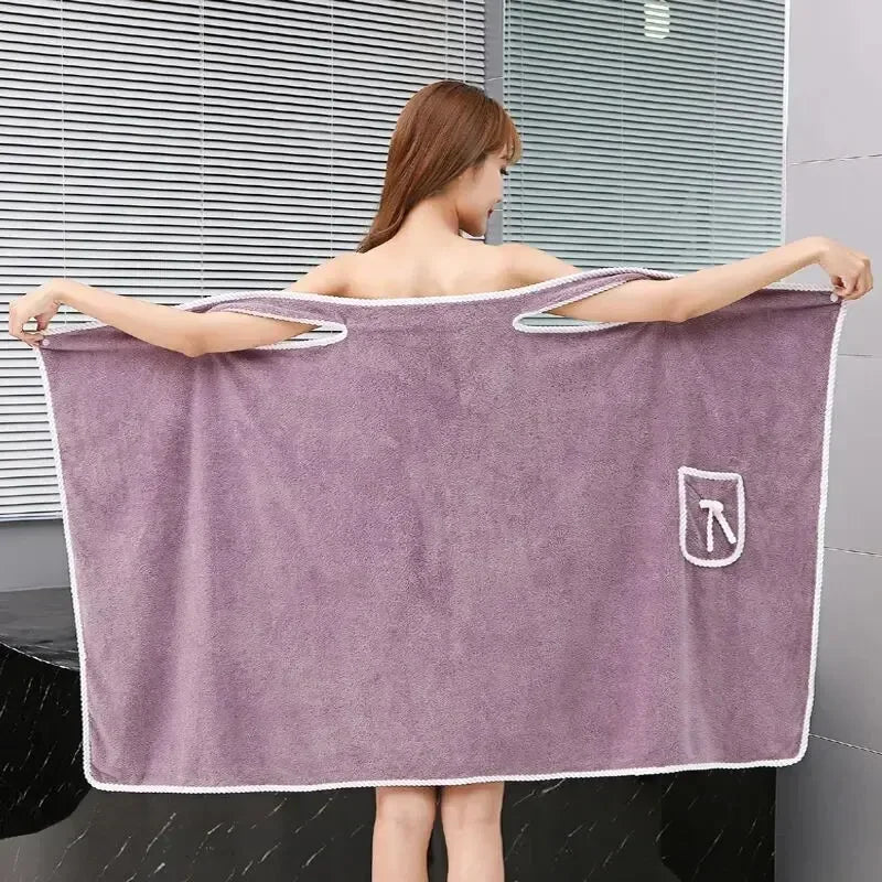“Women’s Wearable Bath Towel – Fast - Drying 140×85cm Bathrobe for Shower, Spa, Gym, and Beach” - RELUX.STORE