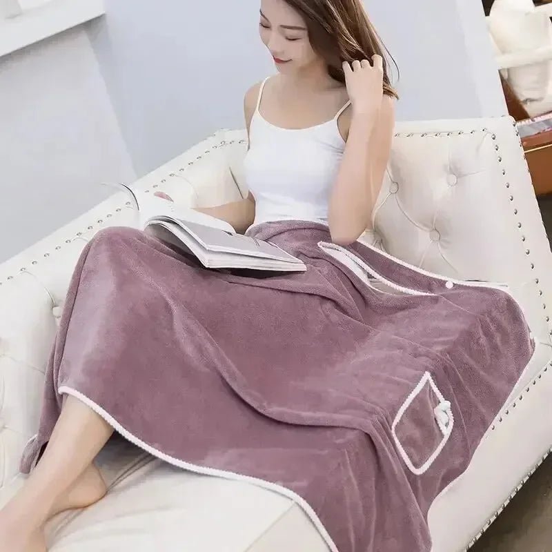 “Women’s Wearable Bath Towel – Fast - Drying 140×85cm Bathrobe for Shower, Spa, Gym, and Beach” - RELUX.STORE