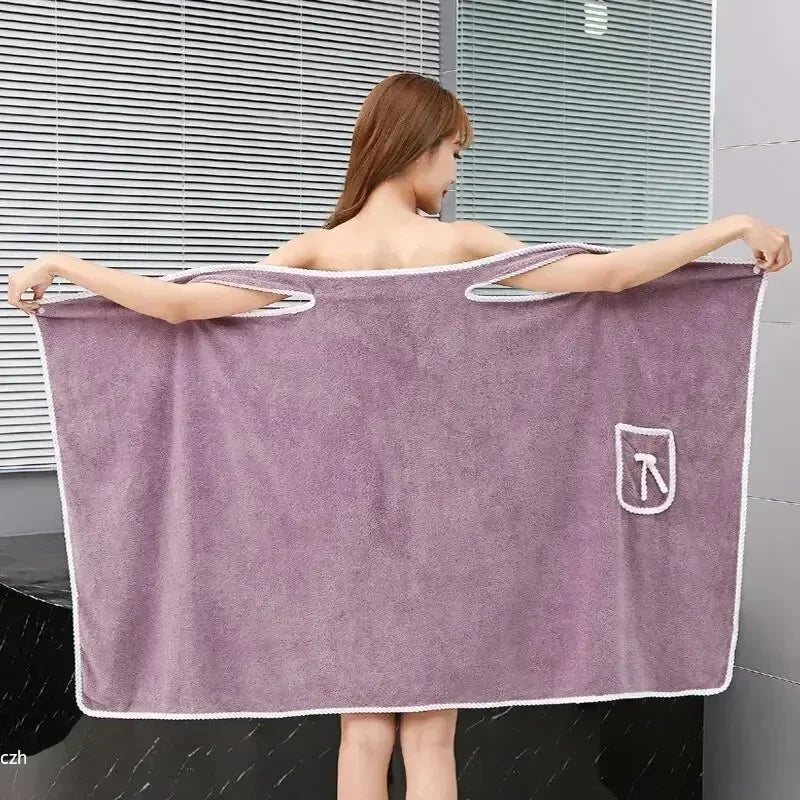 “Women’s Wearable Bath Towel – Fast - Drying 140×85cm Bathrobe for Shower, Spa, Gym, and Beach” - RELUX.STORE