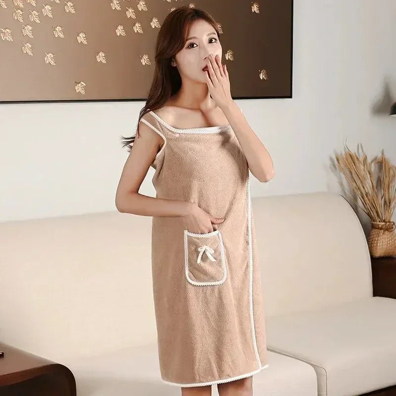 “Women’s Wearable Bath Towel – Fast - Drying 140×85cm Bathrobe for Shower, Spa, Gym, and Beach” - RELUX.STORE