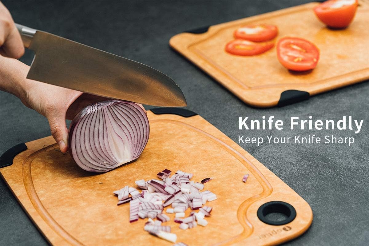 Wood Fiber Cutting Board for Kitchen - Non - Slip, Reversible, Eco - Friendly, Small 11.5 X 9.25 - Inch Chopping Board, Natural Slate - RELUX.STORE