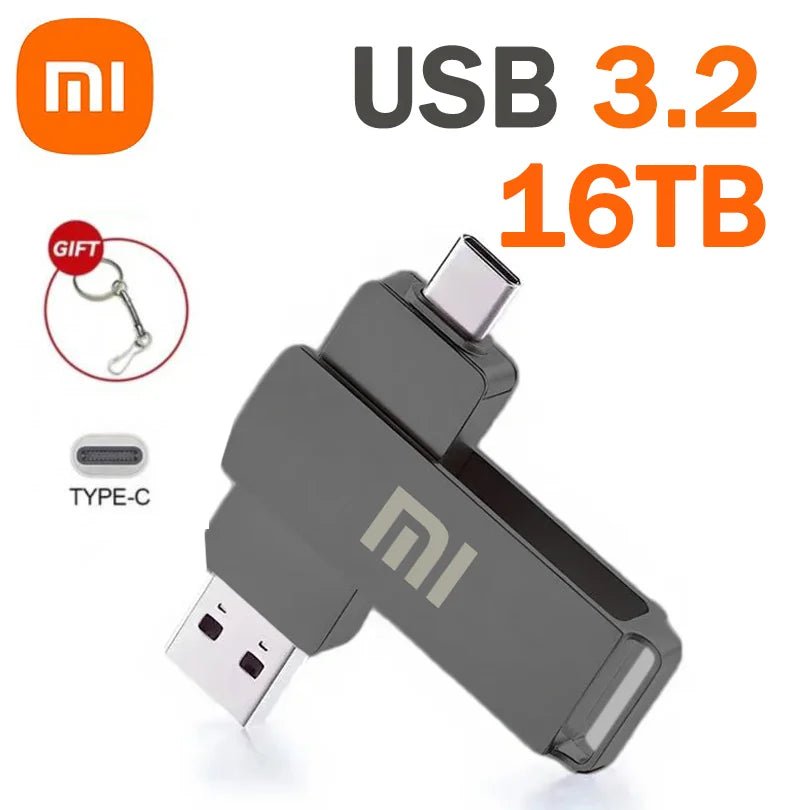 Xiaomi 16TB Flash Drive USB 3.2 High Speed USB Transfer Type - c 2 - In - 1 8TB 16TB OTG Pendrive Waterproof Flash Disk For Computer - RELUX.STORE
