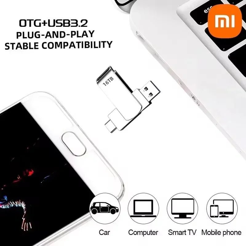Xiaomi 16TB Flash Drive USB 3.2 High Speed USB Transfer Type - c 2 - In - 1 8TB 16TB OTG Pendrive Waterproof Flash Disk For Computer - RELUX.STORE