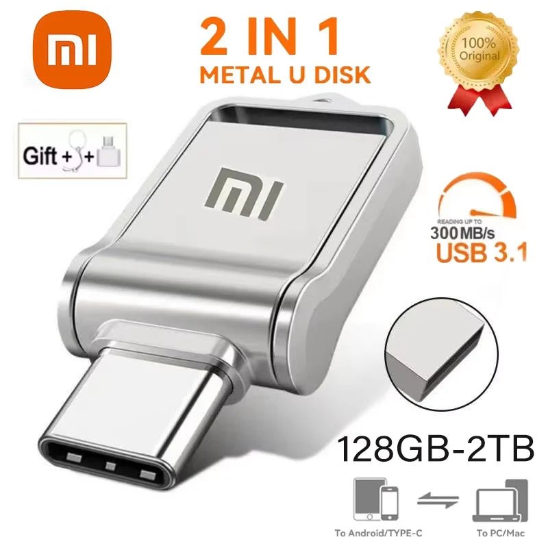 Xiaomi 2TB USB 3.2 Flash Drive High Speed Type - C Interface Dual - Use Flash Memory 512GB 1TB Stick For Phone Windows 11 Computer - RELUX.STORE