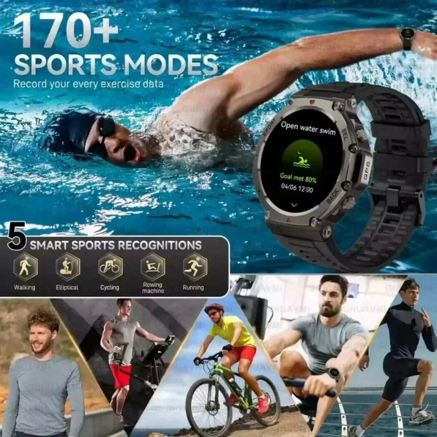 Xiaomi T - Rex 3 For Amazfit New Military gps smartwatc Built - in Compass Altimeter 10ATM Waterproof Sports Smartwatch Men Women - RELUX.STORE