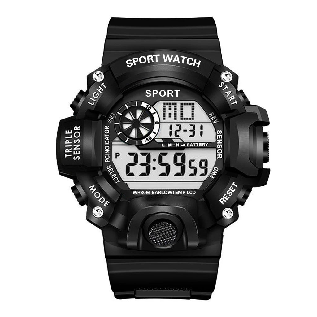 YIKAZE Men's LED Digital Watch Men Sport Watches Fitness Electronic Watch Multifunction Military Sports Watches Clock Kids Gifts - RELUX.STORE