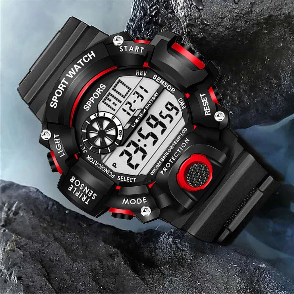 YIKAZE Men's LED Digital Watch Men Sport Watches Fitness Electronic Watch Multifunction Military Sports Watches Clock Kids Gifts - RELUX.STORE