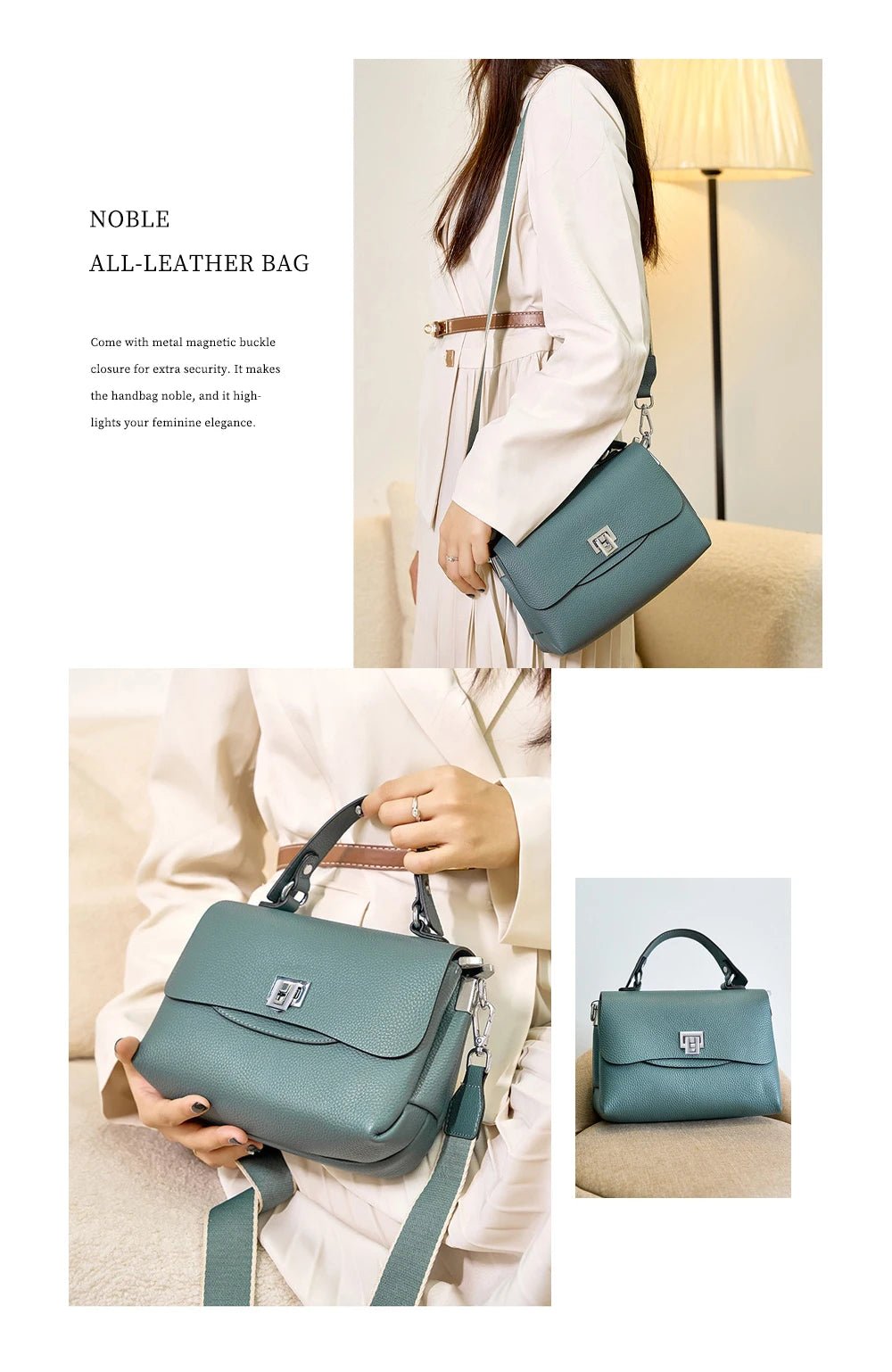 Zency Women's Genuine Leather Top - Handle Bag Simple Fashion Envelope Luxury Brand Shoulder Handbag Small Crossbody for Female - RELUX.STORE