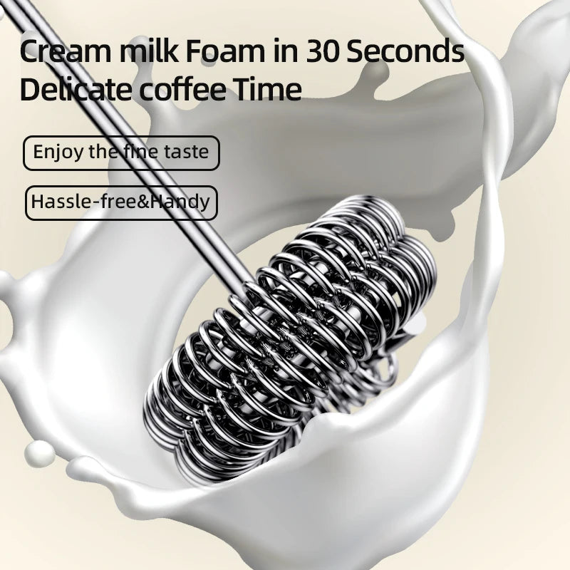 HOT Electric Milk Frother + Egg Beater Wireless Type-C Charging 3 Speeds Mini Handheld Foam Maker Coffee Whisk Cooking Tools