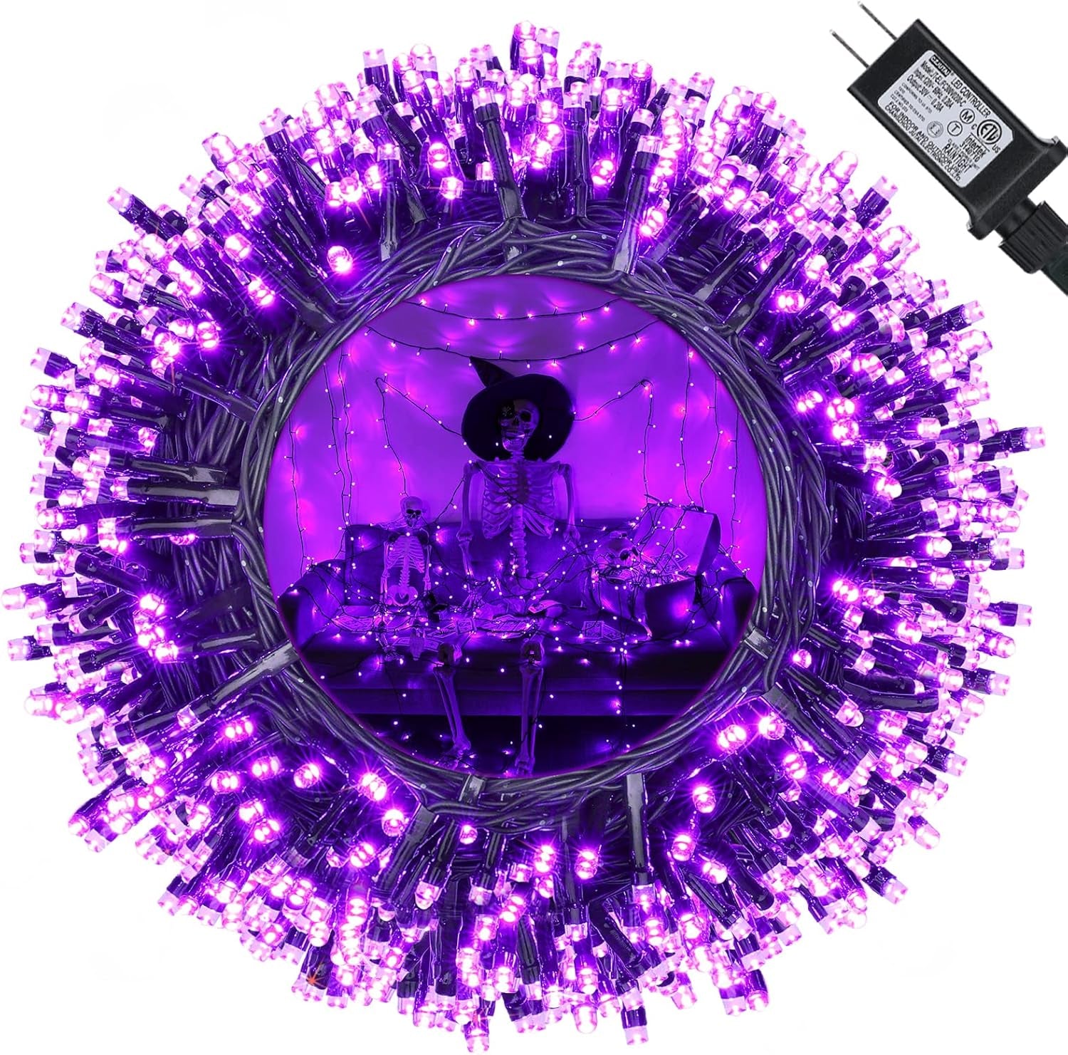 114Ft Christmas String Lights - Outdoor, 300 LED Connectable with Timer, 8 Modes Tree Lights Fairy Twinkle for Garden, Wedding, Indoor/Outdoor Xmas Decor (Cool White)