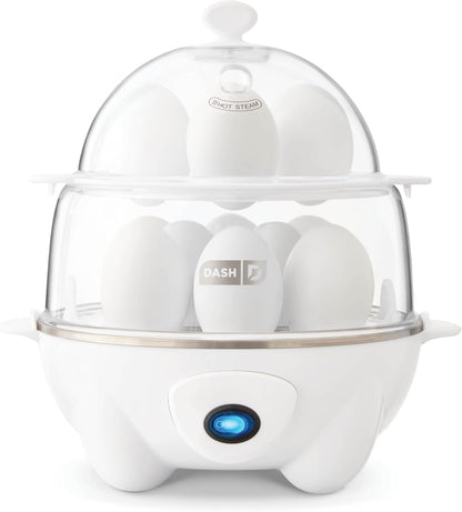 Deluxe Rapid Egg Cooker for Hard Boiled, Poached, Scrambled Eggs, Omelets, Steamed Vegetables, Dumplings & More, 12 Capacity, with Auto Shut off Feature - Black