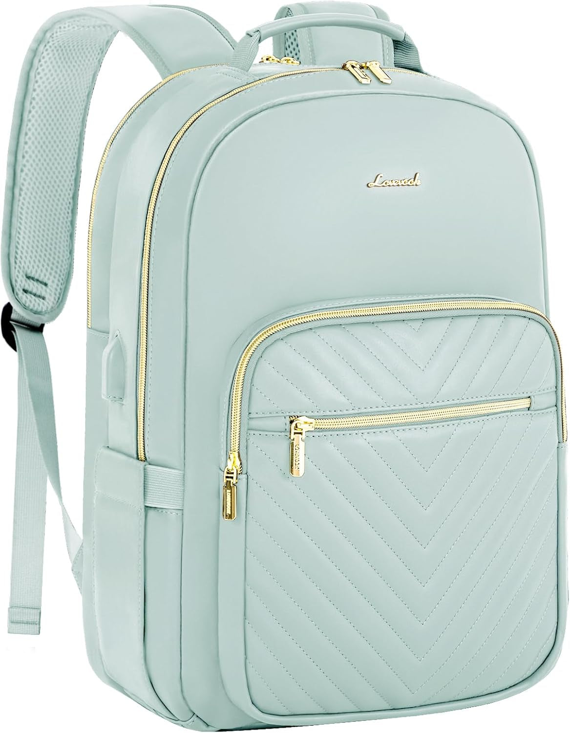 Laptop Backpack for Women 15.6 Inch,Cute Womens Travel Backpack Purse,Professional Laptop Computer Bag,Waterproof Work Business College Teacher Bags Carry on Backpack with USB Port,Mint Green