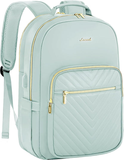 Laptop Backpack for Women 15.6 Inch,Cute Womens Travel Backpack Purse,Professional Laptop Computer Bag,Waterproof Work Business College Teacher Bags Carry on Backpack with USB Port,Mint Green