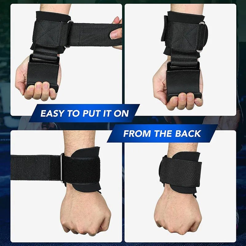 "1 Pair Weight Lifting Hook Grips with Wrist Wraps – Hand - Bar Straps for Pull - Ups, Powerlifting & Gym Workouts | Fitness Hook Gloves by Relux.Store" - RELUX.STORE