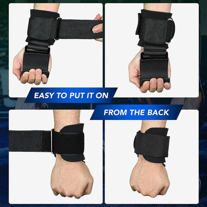 "1 Pair Weight Lifting Hook Grips with Wrist Wraps – Hand - Bar Straps for Pull - Ups, Powerlifting & Gym Workouts | Fitness Hook Gloves by Relux.Store" - RELUX.STORE