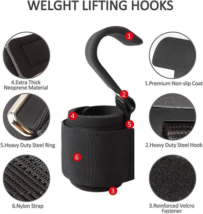"1 Pair Weight Lifting Hook Grips with Wrist Wraps – Hand - Bar Straps for Pull - Ups, Powerlifting & Gym Workouts | Fitness Hook Gloves by Relux.Store" - RELUX.STORE