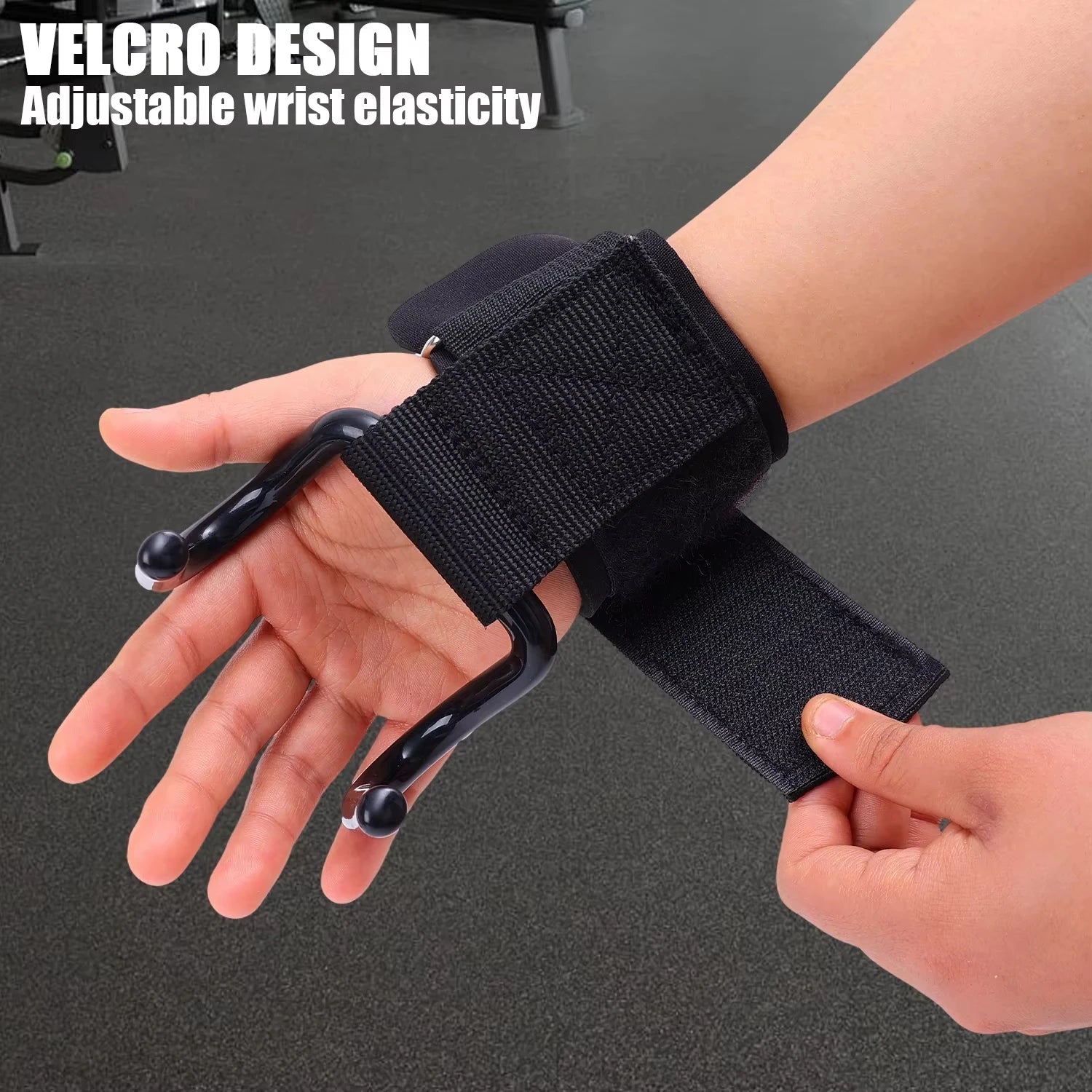 "1 Pair Weight Lifting Hook Grips with Wrist Wraps – Hand - Bar Straps for Pull - Ups, Powerlifting & Gym Workouts | Fitness Hook Gloves by Relux.Store" - RELUX.STORE