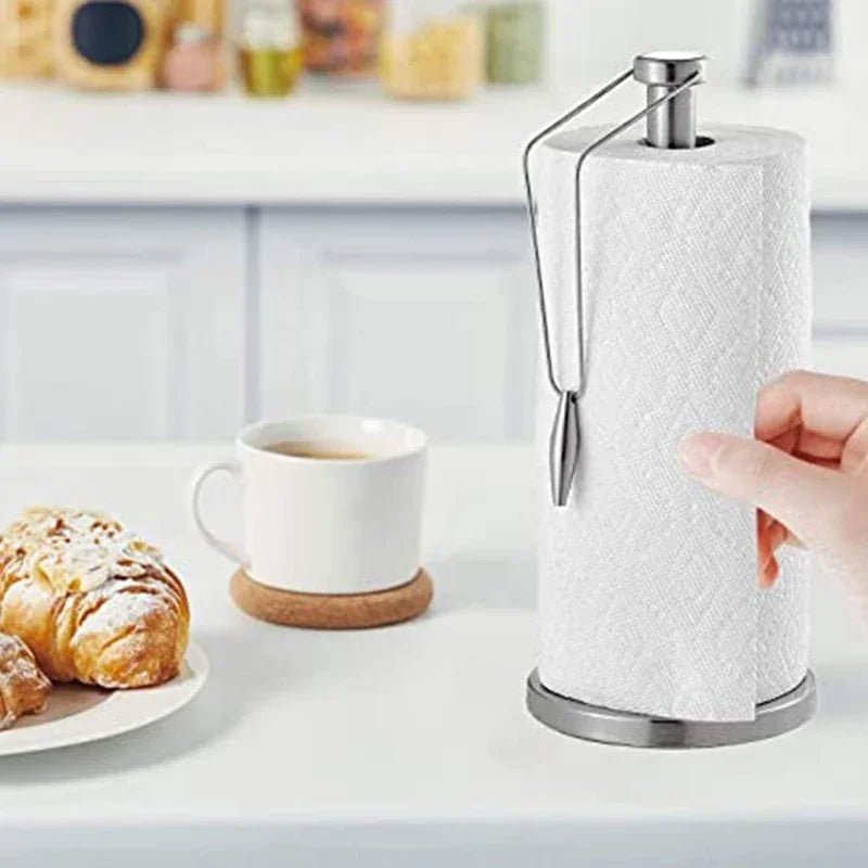 1 PC Paper Towel Holder, Stainless Steel Standing Paper Towel Organizer Roll Dispenser for Kitchen Countertop Home Dining Table - RELUX.STORE
