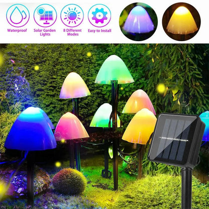 "10 LED Solar Mushroom Lights Outdoor Waterproof – Decorative Garden Pathway & Lawn Lights for Patio, Yard, Christmas & Holiday Decoration" - RELUX.STORE