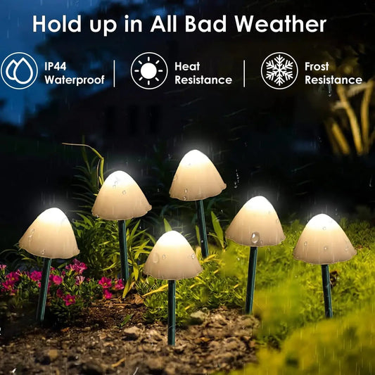 "10 LED Solar Mushroom Lights Outdoor Waterproof – Decorative Garden Pathway & Lawn Lights for Patio, Yard, Christmas & Holiday Decoration" - RELUX.STORE