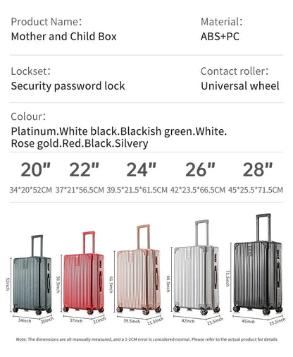 100% Aluminum Magnesium Alloy Travel Luggage Trolley Luggage 20 22 24 26 28 Inch Trolley Luggage Carry - On Luggage With Cup Holde - RELUX.STORE100% Aluminum Magnesium Alloy Travel Luggage Trolley Luggage 20 22 24 26 28 Inch Trolley Luggage Carry - On Luggage With Cup Holde